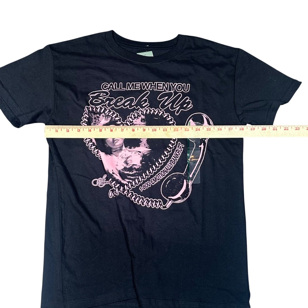 Selena‎ Gomez Graphic T-Shirt NWT Women's Medium Black Call Me When You Break Up - Picture 5 of 8